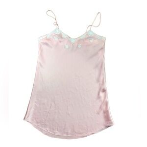 Vintage Jessica Coquette Soft Girl Style Slip Dress With Crochet Appliques